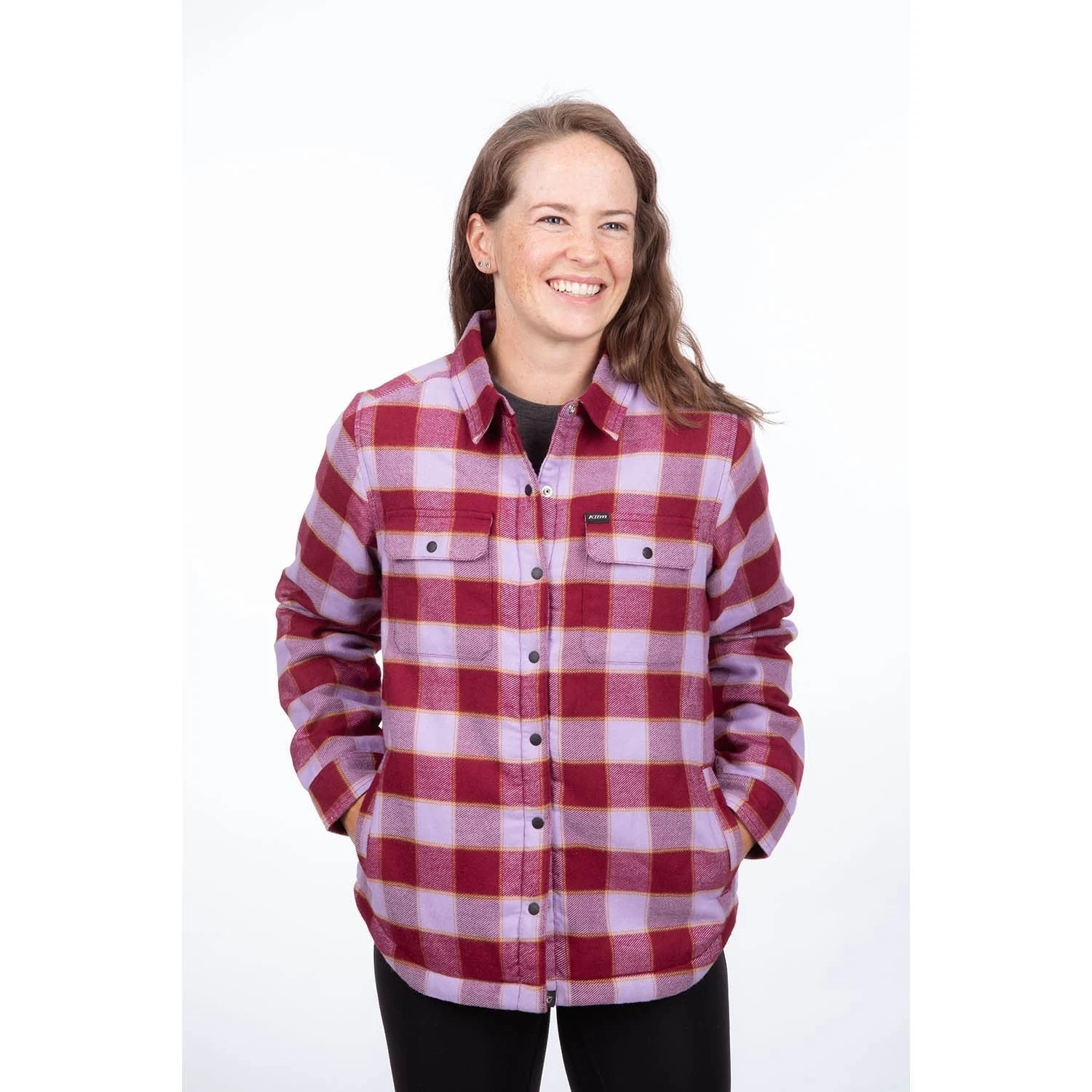 Klim Clouds Rest Fleece Lined Flannel Shirt Lavender Heist - Cabernet - Image 1