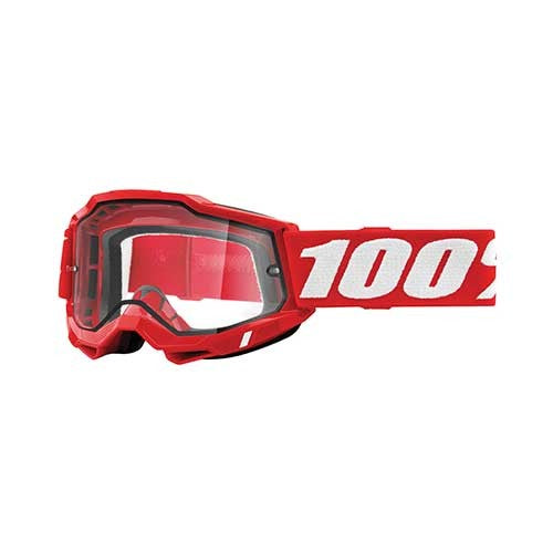 100% OCHELARI 100% ACCURI 2 Enduro Moto Red Clear Lens - Image 1