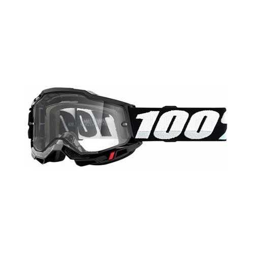 100% OCHELARI 100% ACCURI 2 Enduro Moto Black Clear Dual Lens