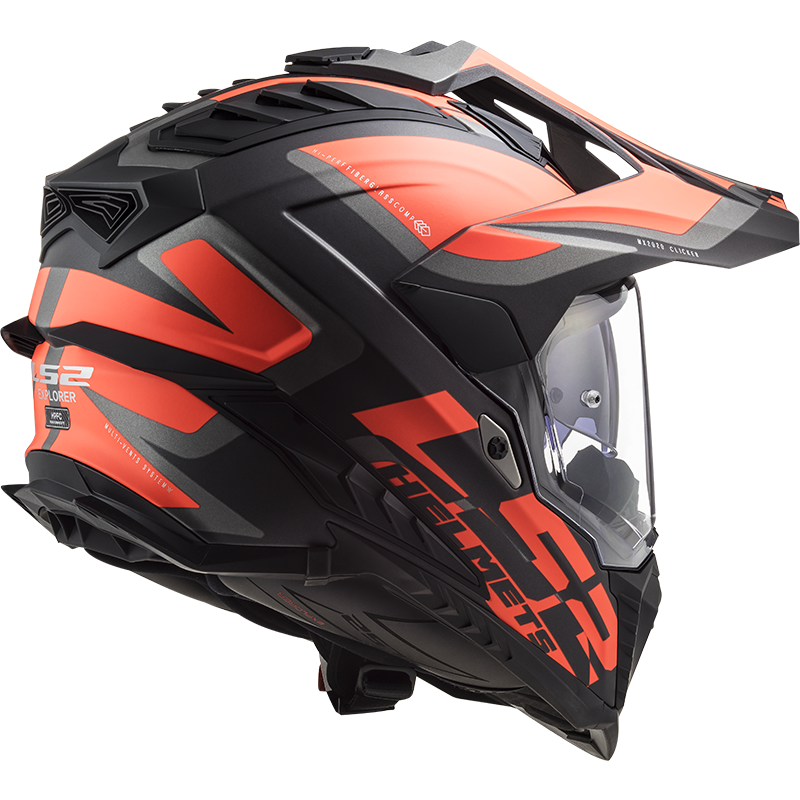 LS2 MX701 EXPLORER ALTER MATT BLACK FL.ORANGE - Image 8