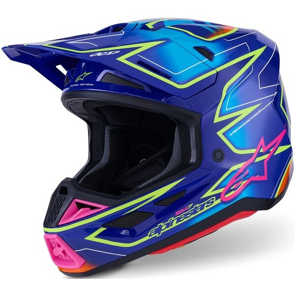 Albastru/Roz/Galben fluo