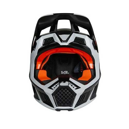 FOX V3 RS DVIDE HELMET, ECE [BLK/WHT/ORG] - Image 5