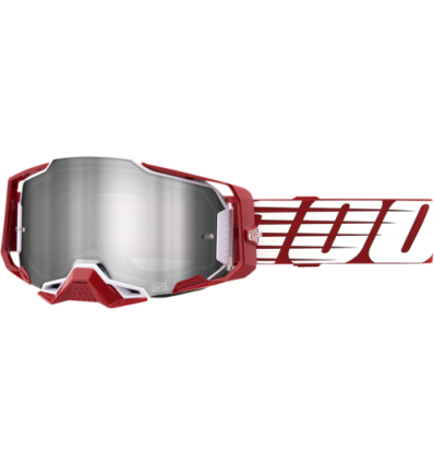 100% ARMEGA Goggle Oversized Deep Red - Flash Silver Lens - Image 1
