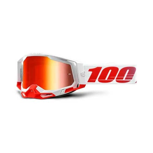 100% RACECRAFT 2 Goggle Fluo Yellow - Mirror Red Lens - Image 2