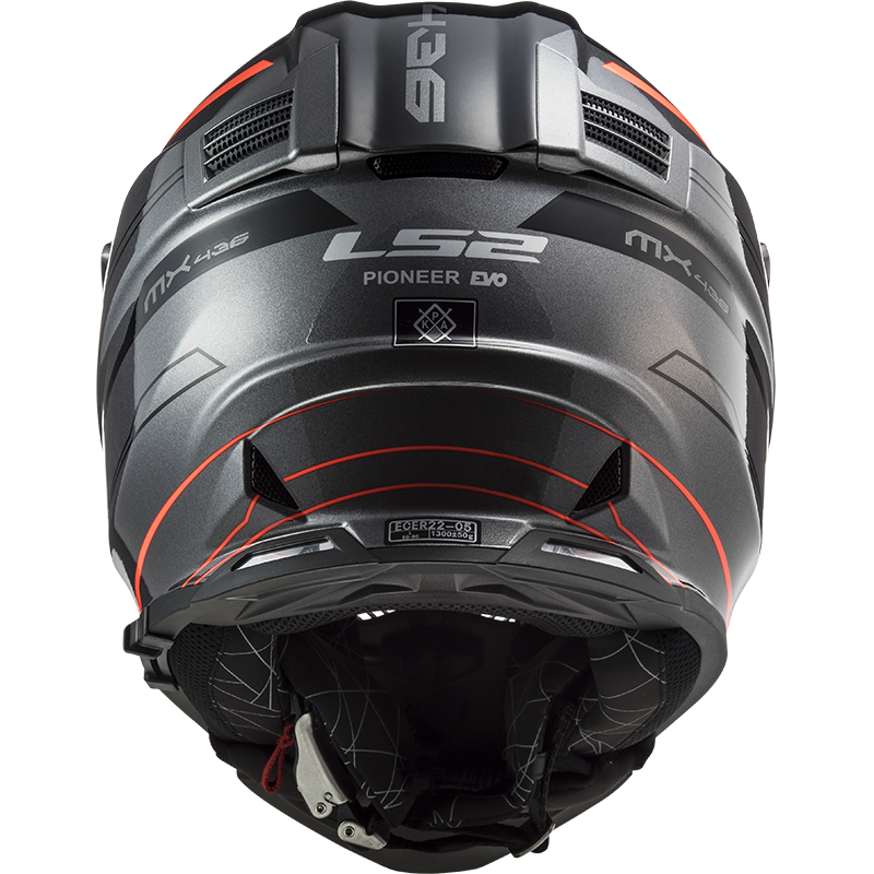 LS2 MX436 PIONEER EVO KNIGHT TITANIUM ORANGE - Image 9