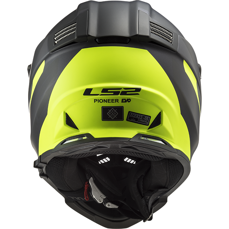 LS2 MX436 PIONEER EVO ROUTER MATT BLACK H-V YELLOW - Image 3