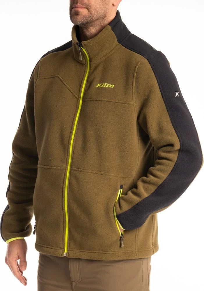 Klim Teton Crest Fleece Jacket Dark Olive - Black - Image 2
