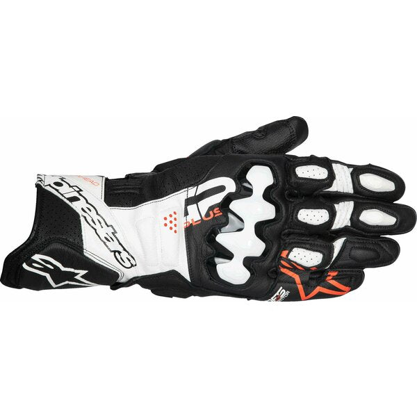 Manusi de piele race ALPINESTARS GP PLUS R V3 M Negru/Alb - Negru/Alb/Rosu fluo