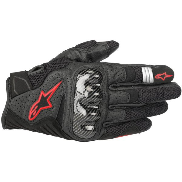 Manusi de piele vara Alpinestars SMX-1 AIR V2 Negru - Negru/Rosu