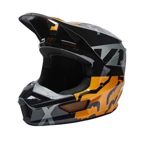 FOX V1 SKEW HELMET, ECE [BLK/GLD] - Image 1
