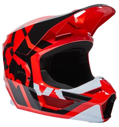 FOX V1 LUX HELMET, ECE [FLO RED] - Image 1