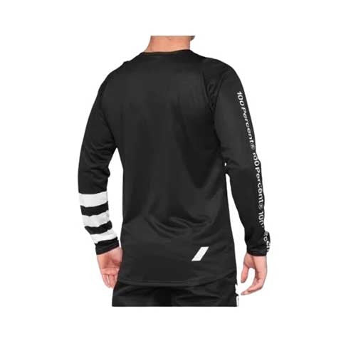 100% R-CORE Long Sleeve Jersey Black/White - Image 2
