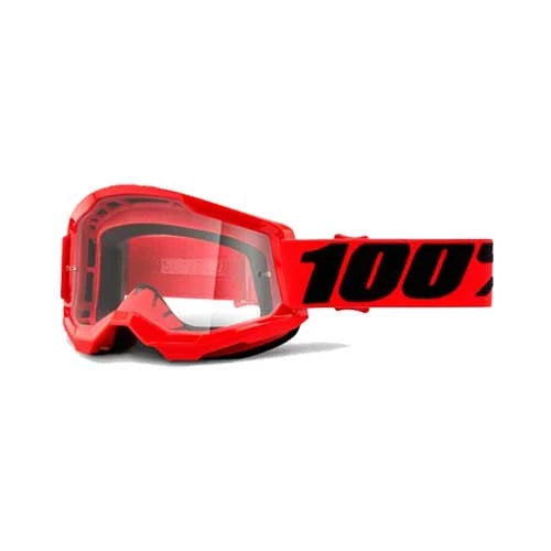 100% OCHELARI 100% STRATA 2 GOGGLE RED CLEAR LENS