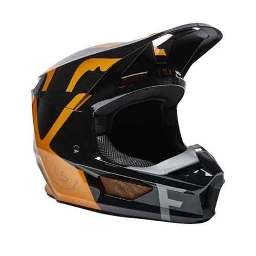 FOX V1 SKEW HELMET, ECE [BLK/GLD] - Image 2