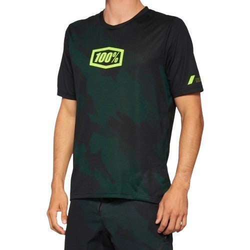 100% 100% AIRMATIC LE Short Sleeve Jersey Black Camo - Image 1