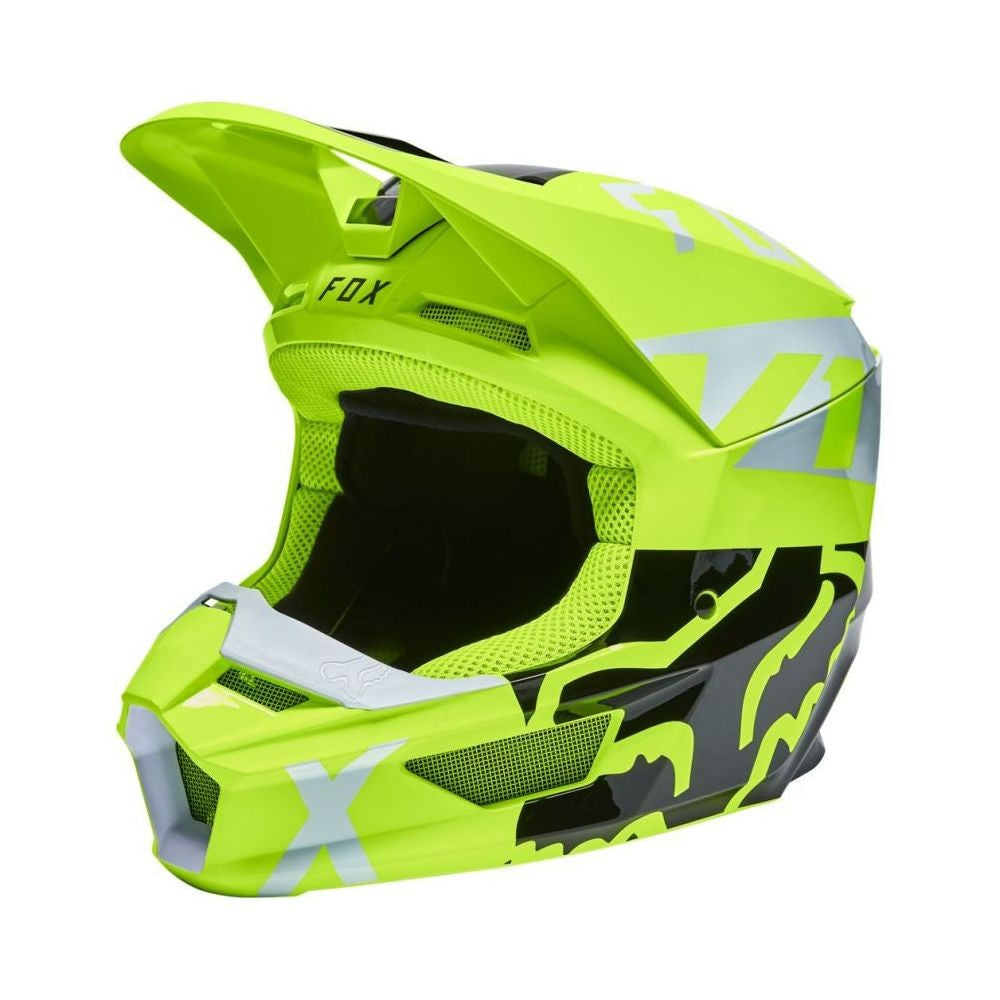 FOX V1 SKEW HELMET, ECE [FLO YLW] - Image 1