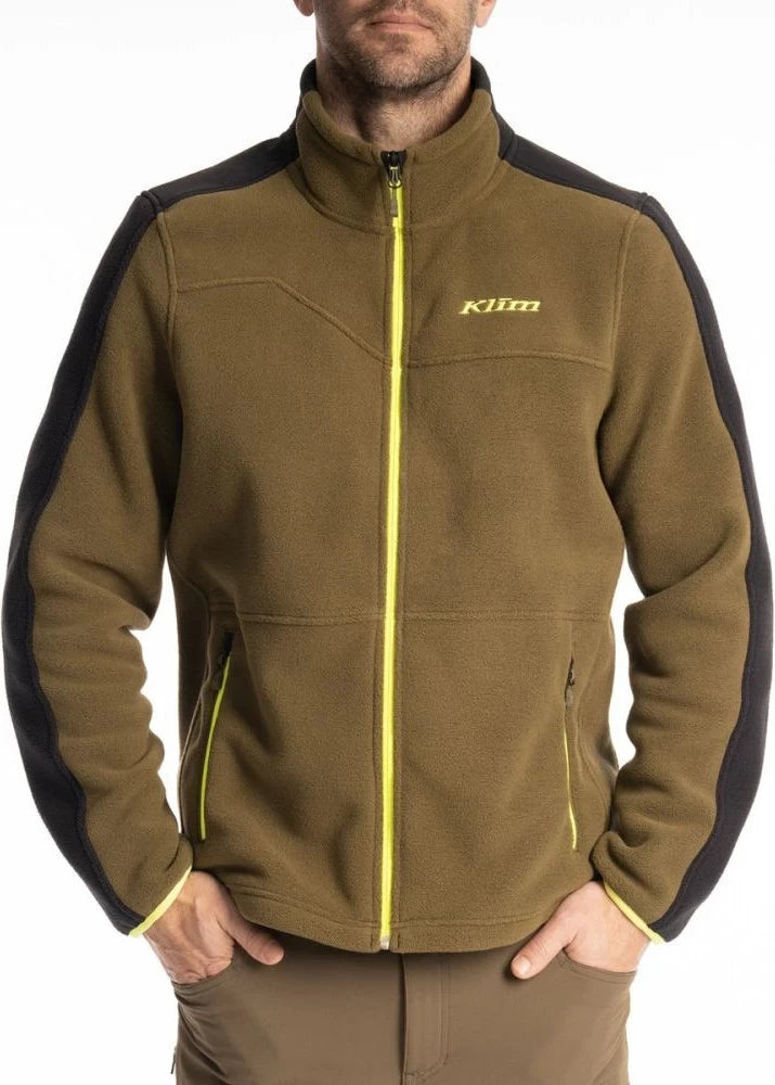 Klim Teton Crest Fleece Jacket Dark Olive - Black - Image 1