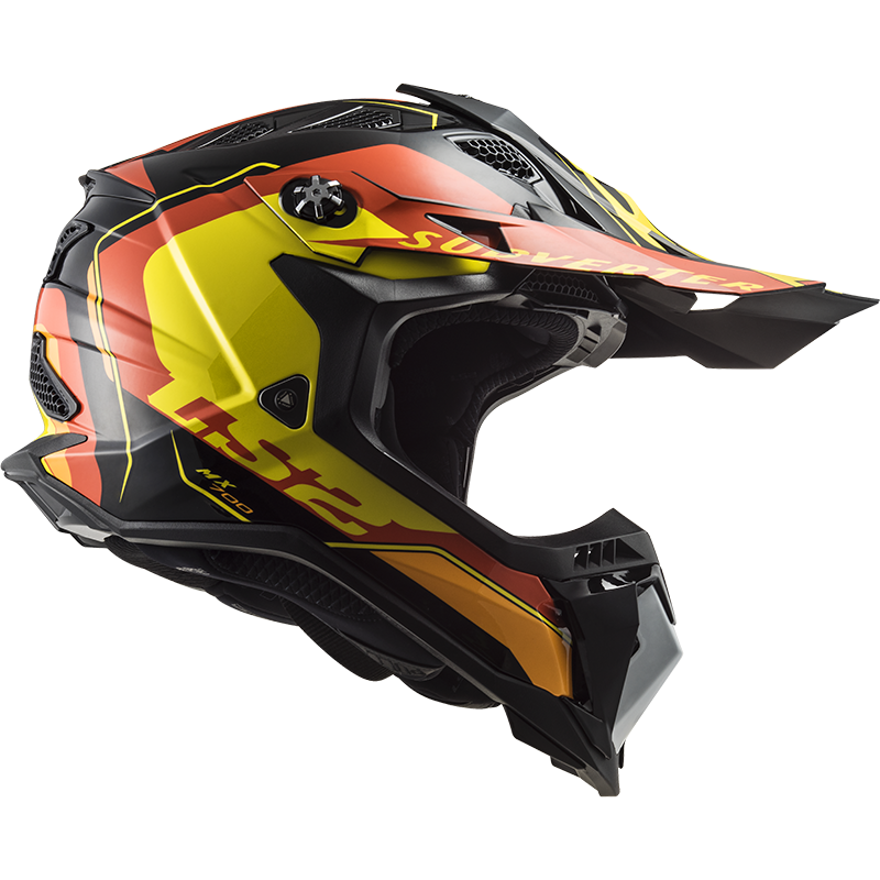 LS2 MX700 SUBVERTER ARCHED BLACK YELLOW RED - Image 9